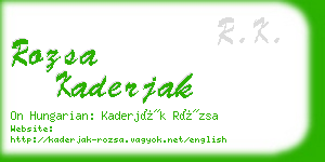 rozsa kaderjak business card